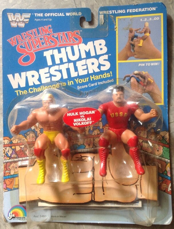 WWF LJN Wrestling Superstars Thumb Wrestlers Hulk Hogan vs. Nikolai Volkoff Action & Toy Figures PWcatalog