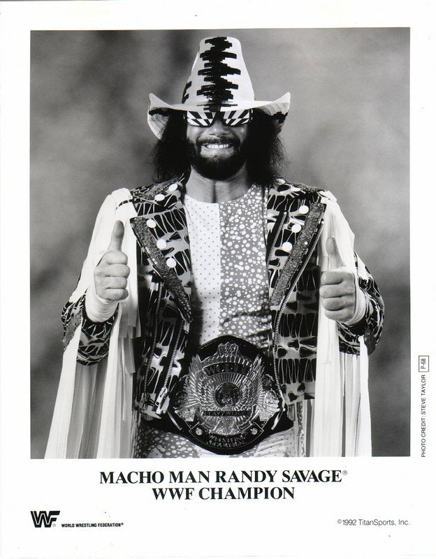 1992 WWF CHAMPION Macho Man Randy Savage P68 b/w PW Catalog