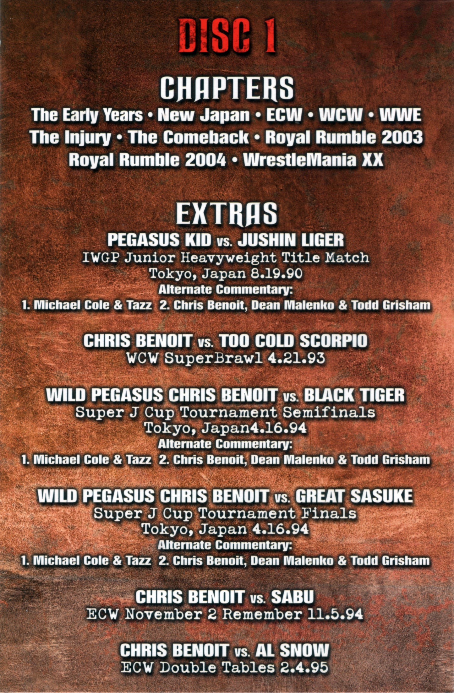 hard knocks the chris benoit story interieur 1 DVDs & Videos Pwcatalog
