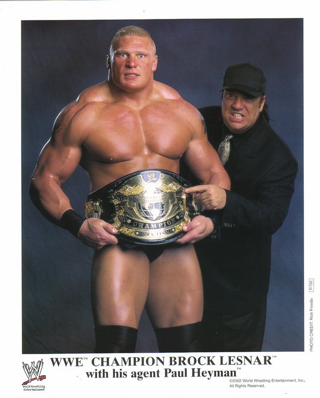2002 WWE CHAMPION Brock Lesnar w/Agent Paul Heyman P792 (RARE) color PW Catalog