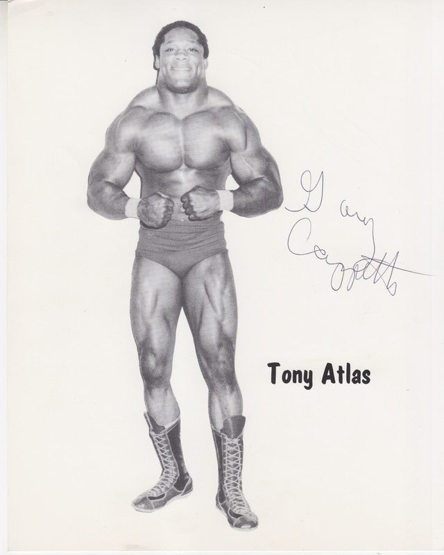 1980's WWWF Tony Atlas (signed by Gary Capetta) Promo Photo PWcatalog