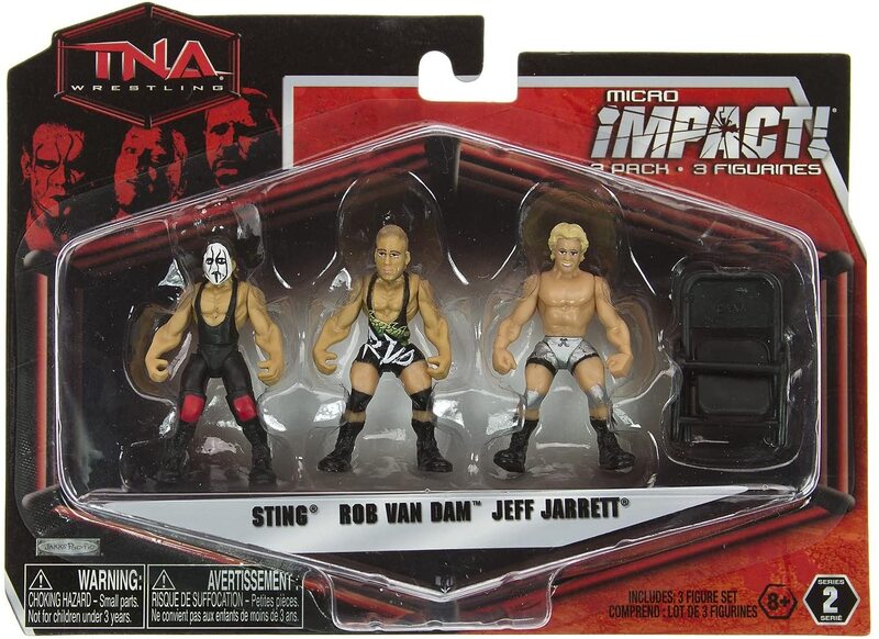 TNA/Impact Wrestling Jakks Pacific Micro Impact! 2 Sting, Rob Van Dam & Jeff Jarrett Action & Toy Figures PWcatalog