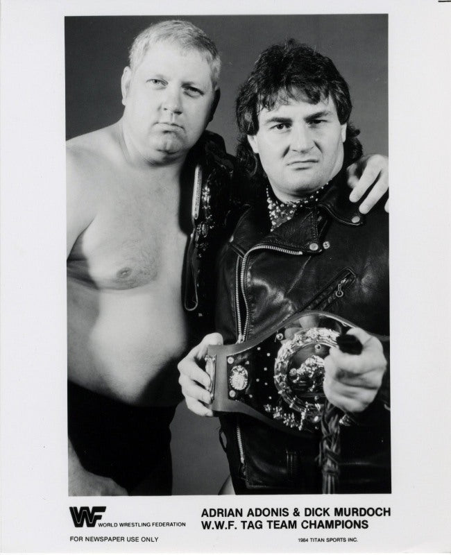 1984 WWF TAG TEAM CHAMPIONS Adrian Adonis Dick Murdoch PWcatalog