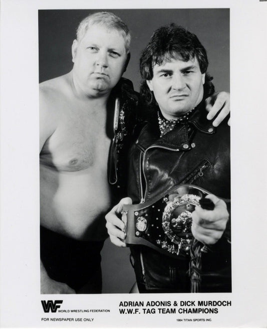 1984 WWF TAG TEAM CHAMPIONS Adrian Adonis Dick Murdoch PWcatalog