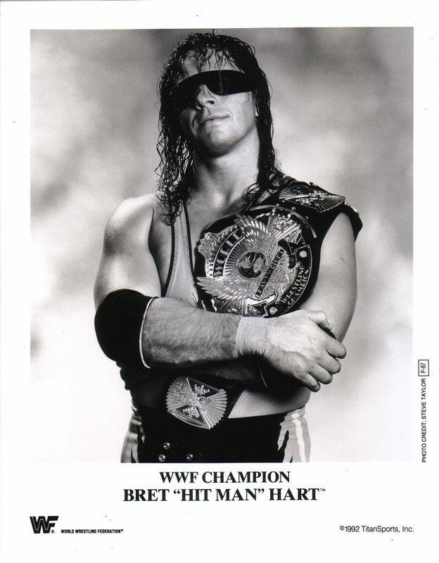 1992 WWF CHAMPION Bret "Hitman" Hart P87 b/w PW Catalog