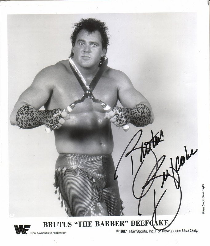 1987 Brutus "The Barber" Beefcake (signed) PWcatalog