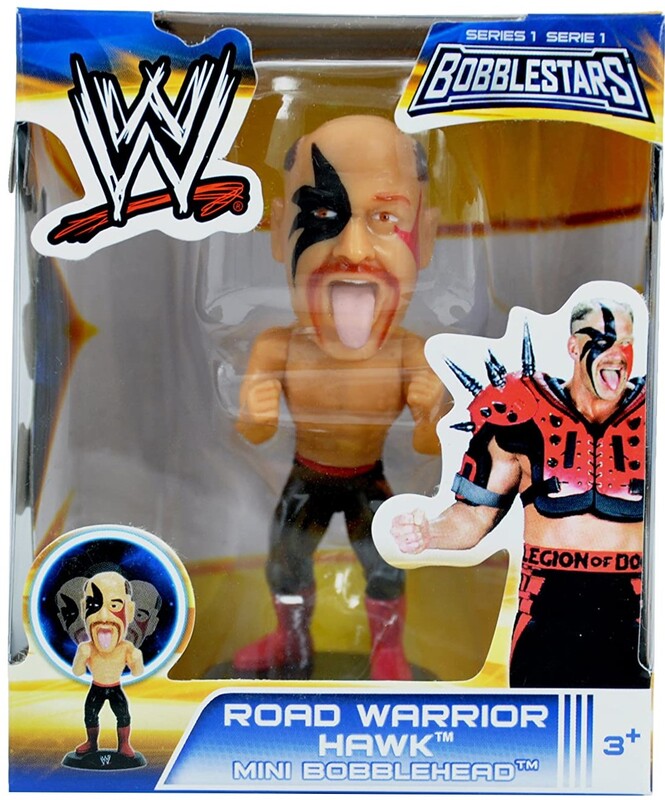 WWE Wicked Cool Toys Bobblestars 1 Road Warrior Hawk Mini Bobblehead Action & Toy Figures PWcatalog