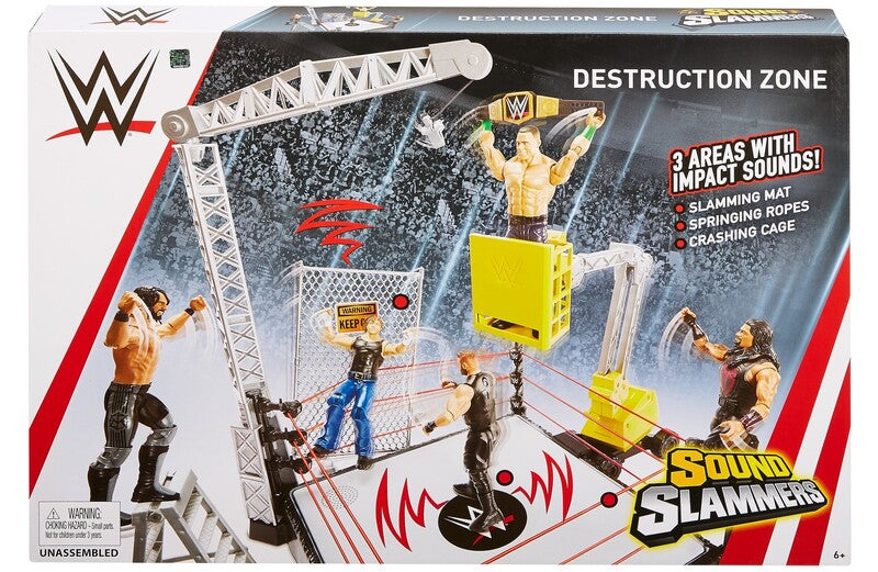 WWE Mattel Sound Slammers Wrestling Rings & Playsets: Destruction Zone Action & Toy Figures PWcatalog