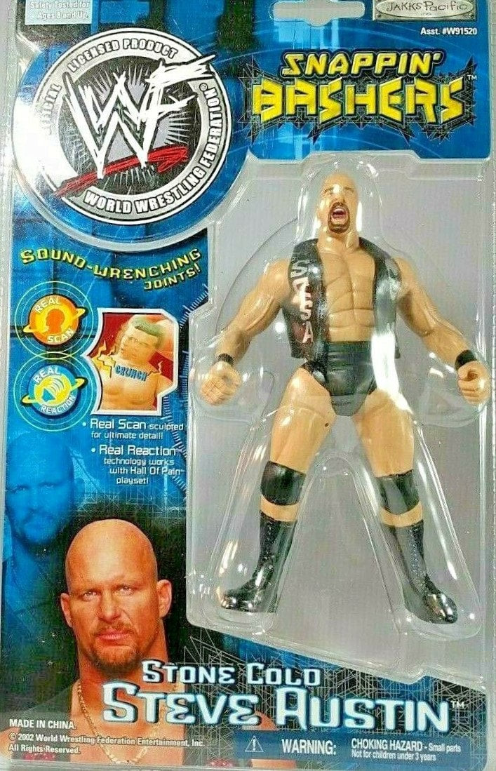 2002 WWF Jakks Pacific Snappin' Bashers Stone Cold Steve Austin Action & Toy Figures PWcatalog