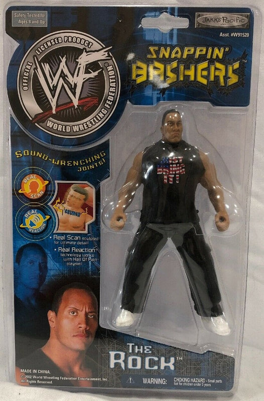 2002 WWF Jakks Pacific Snappin' Bashers The Rock Action & Toy Figures PWcatalog
