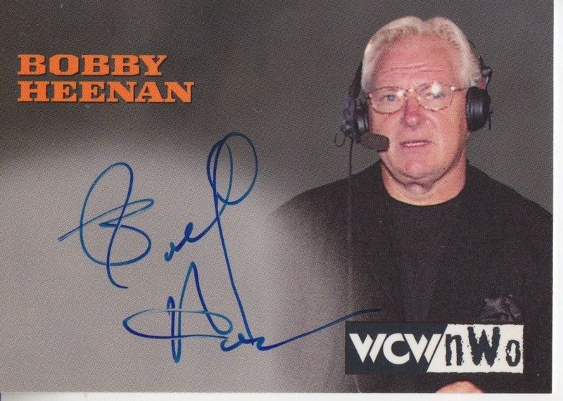 1998 Topps WCW/NWO Bobby Heenan Autograph 2017 approx value:$250 PW Catalog