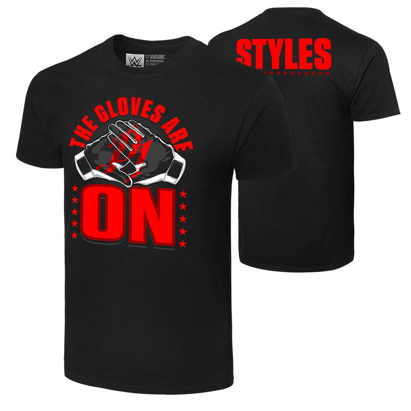 AJ Styles The Gloves Are On Authentic T-Shirt Pwcatalog