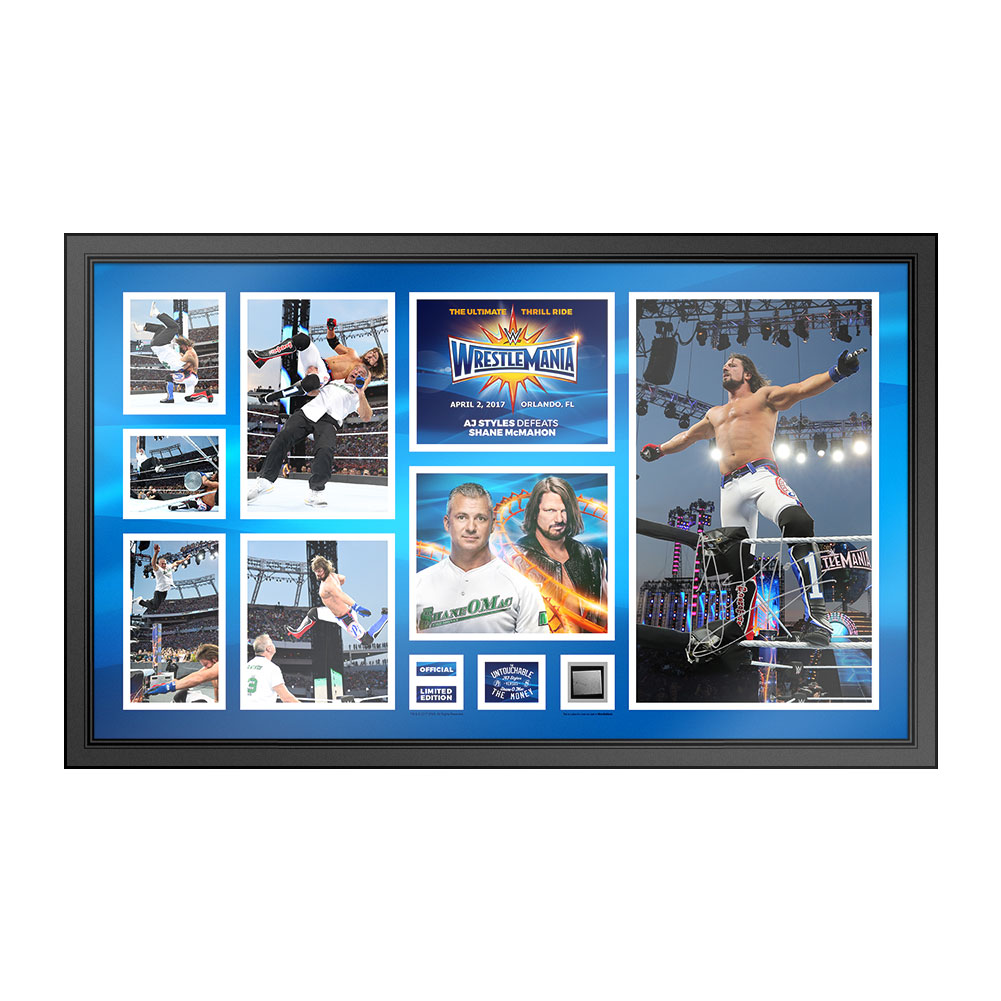 AJ Styles WrestleMania 33 Signed Commemorative Plaque Pwcatalog