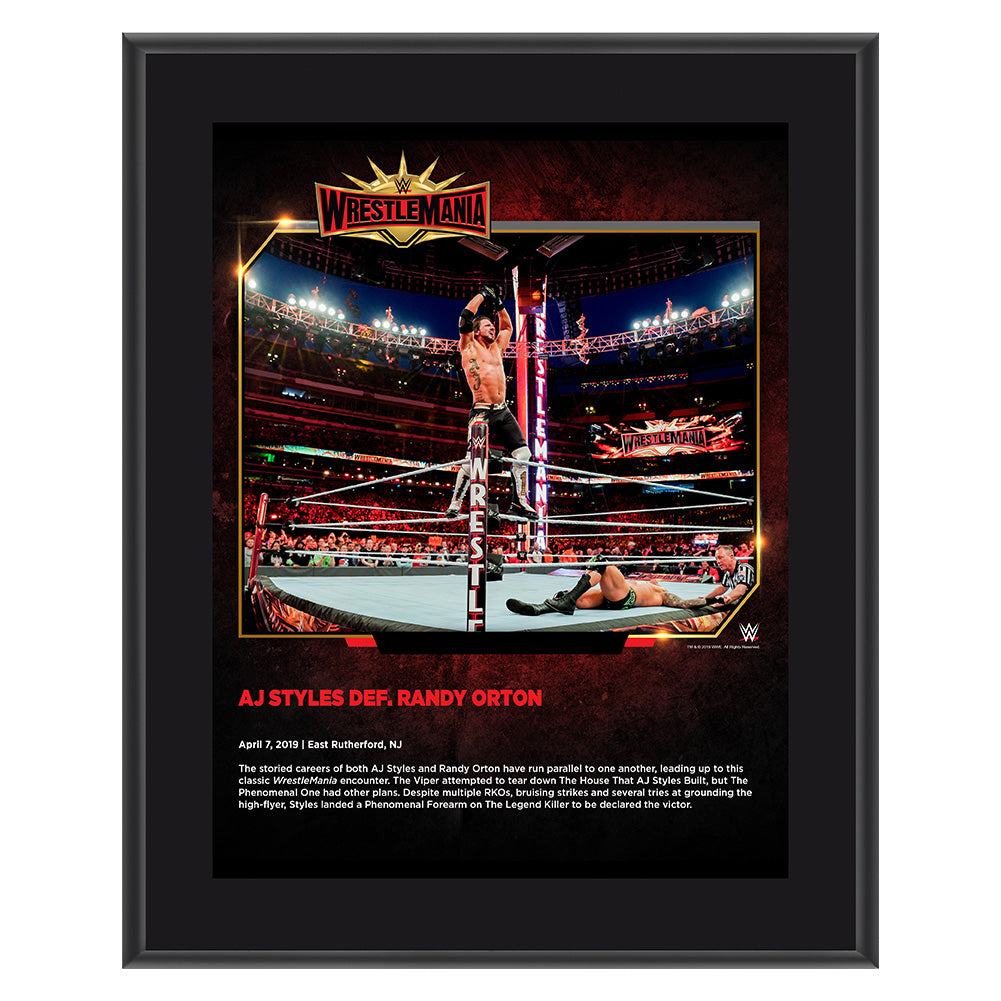 AJ Styles WrestleMania 35 10 x 13 Commemorative Plaque Pwcatalog