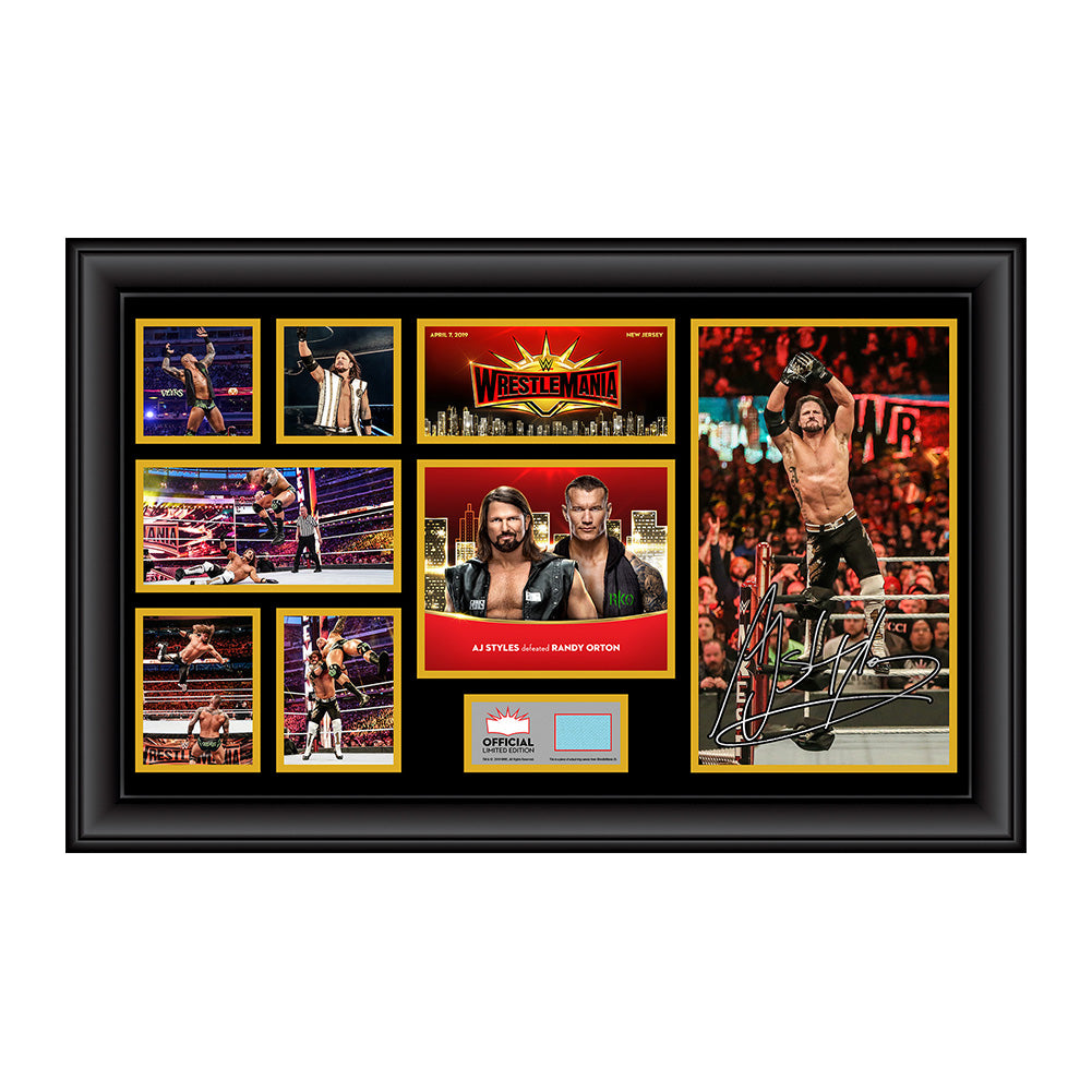 AJ Styles WrestleMania 35 Signed Commemorative Plaque Pwcatalog