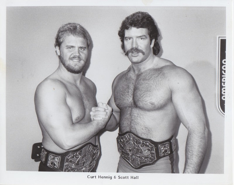 1986 AWA TAG TEAM CHAMPIONS Curt Hennig Scott Hall Promo Photo PWcatalog
