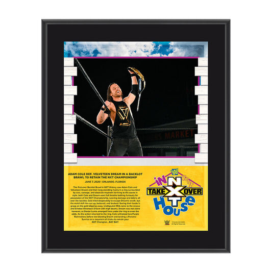 Adam Cole NXT TakeOver In Your House 2020 10 x 13 Limited Edition Plaque Pwcatalog
