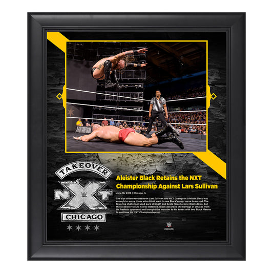 Aleister Black NXT TakeOver Chicago 15 x 17 Framed Plaque w Ring Canvas Pwcatalog