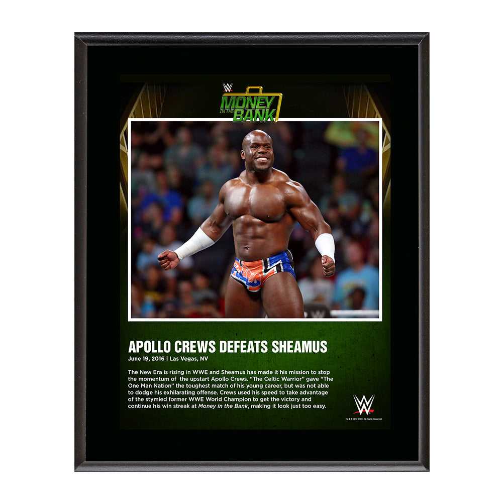 Apollo Crews Money In The Bank 2016 10 x 13 Photo Plaque Pwcatalog