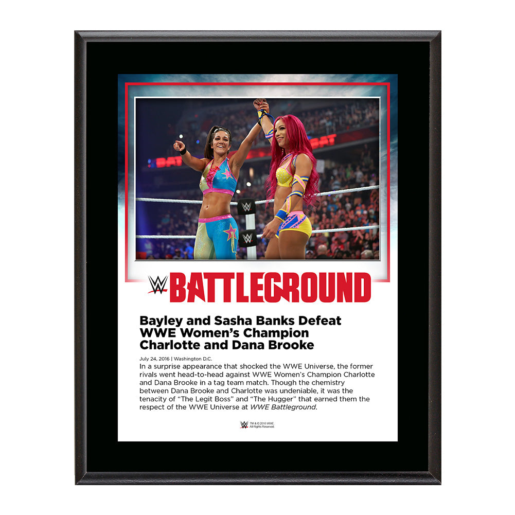 Bayley & Sasha Banks Battleground 2016 10 x 13 Commemorative Photo Plaque Pwcatalog