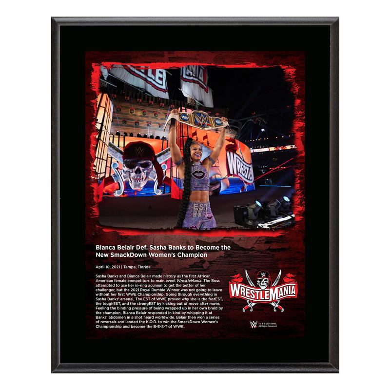 Bianca Belair WrestleMania 37 10x13 Commemorative Plaque Pwcatalog