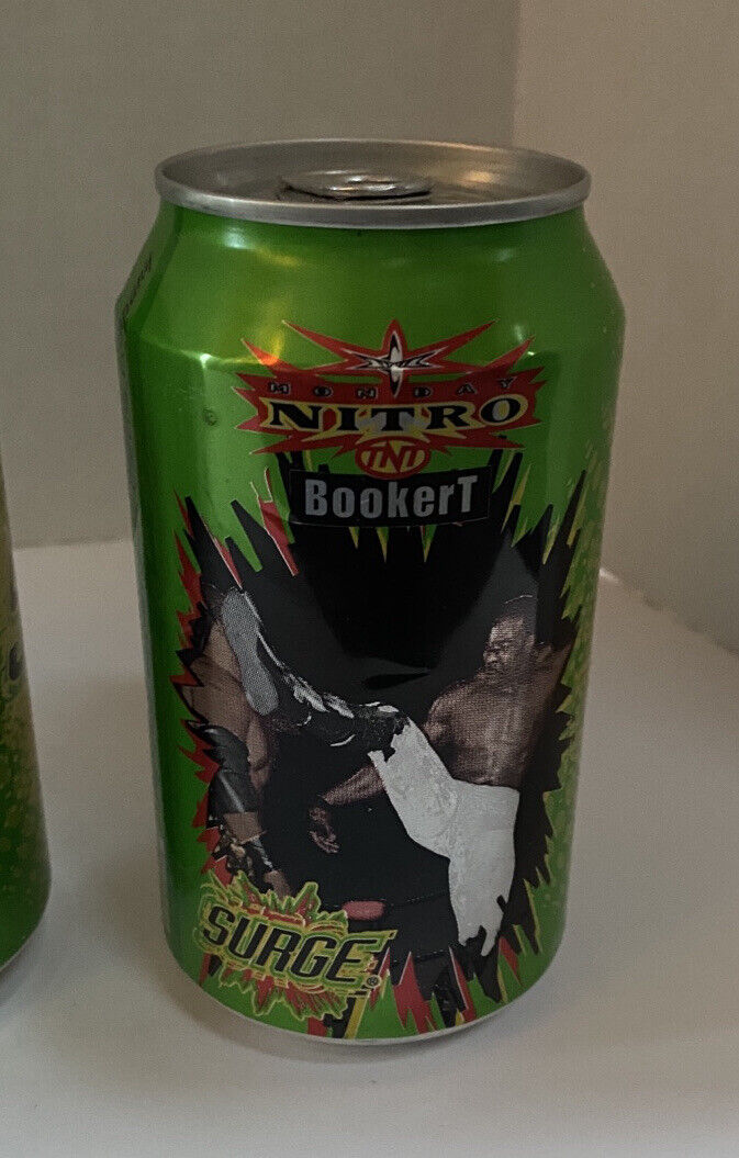 Surge Booker T WCW Soda Cans 1999 Set Of 5, Coca-Cola PW Catalog