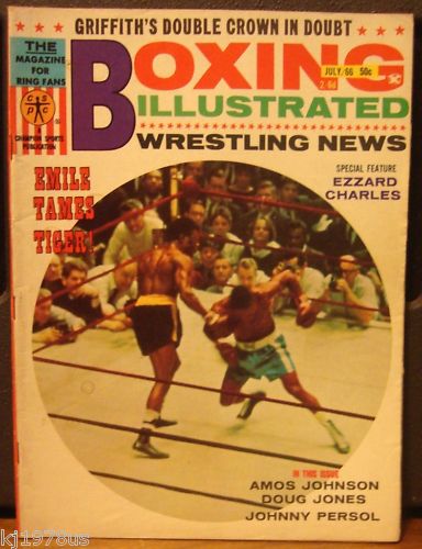 Boxing Illustrated & Wrestling News July 1966 Magazine PWcatalog