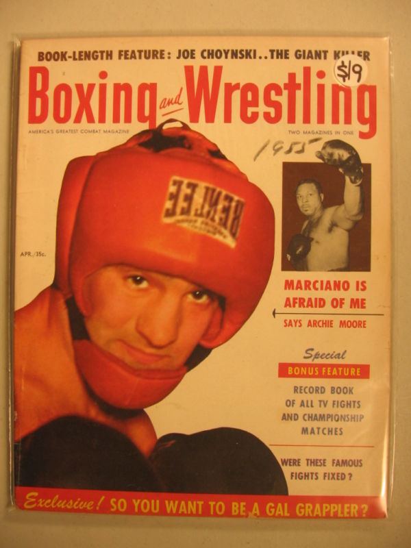 Boxing & Wrestling April 1955 Magazine PWcatalog