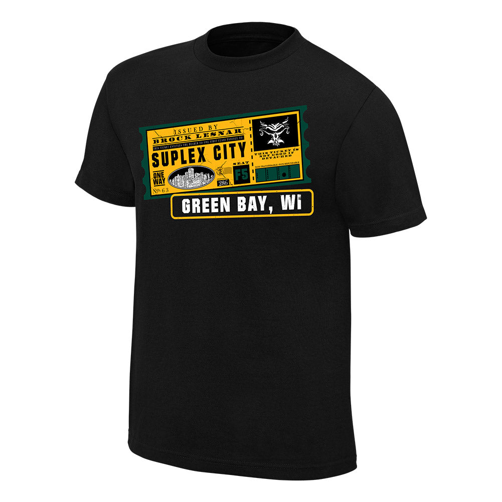 Brock Lesnar One Way Ticket Green Bay Edition T-Shirt Pwcatalog