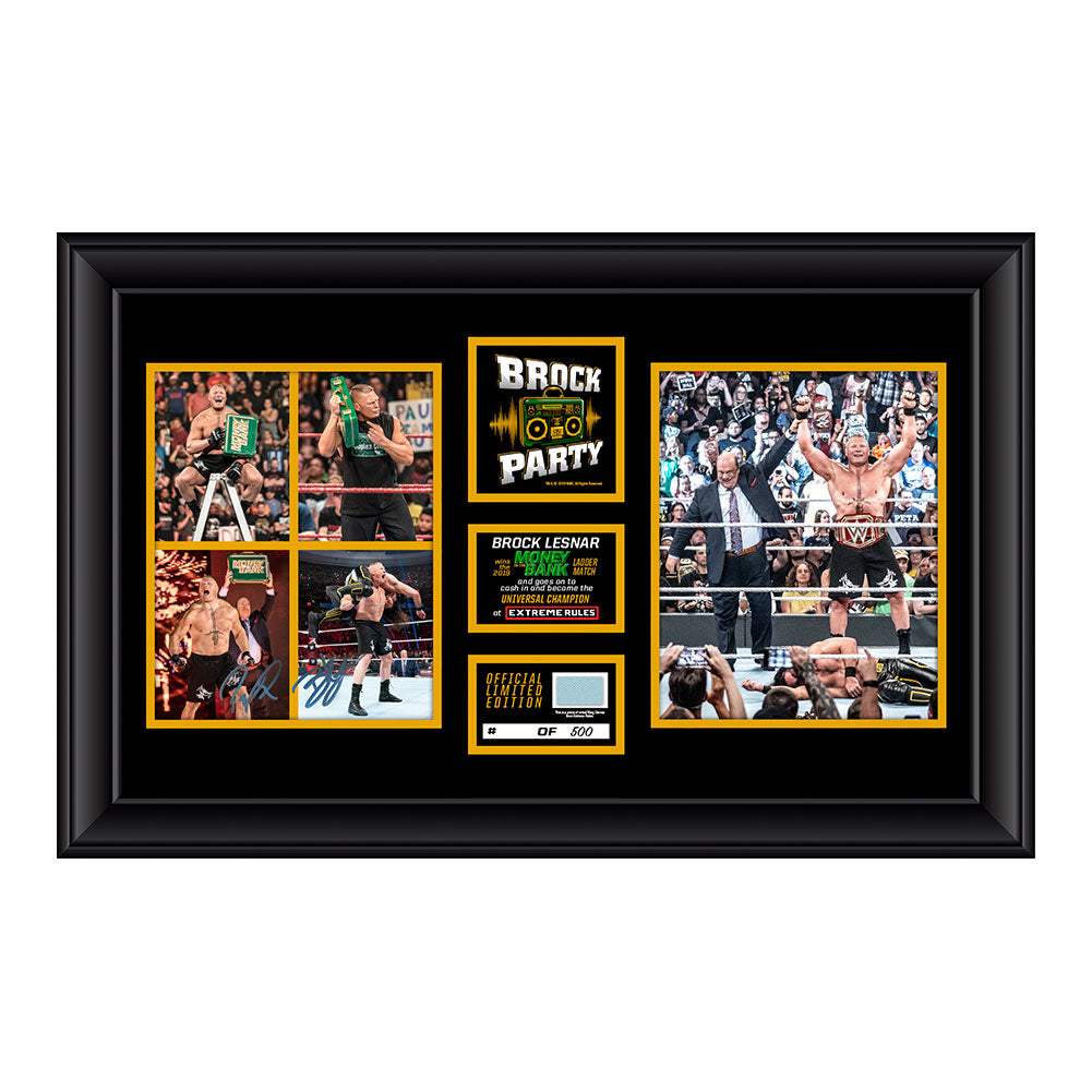 Brock Lesnar & Paul Heyman Brock Party Signed Commemorative Plaque Pwcatalog