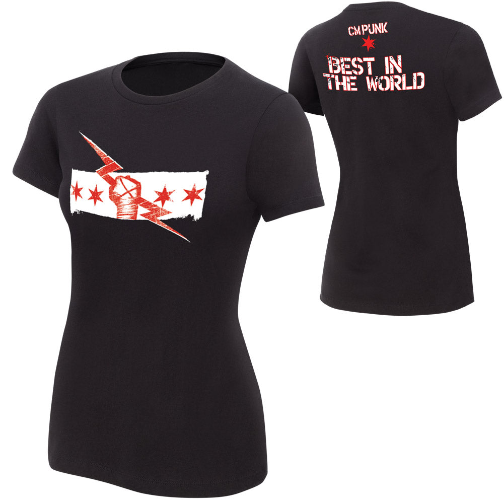 CM Punk Best In The World Women's Black T-Shirt Pwcatalog