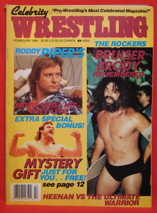 Celebrity Wrestling February 1989 Magazine PWcatalog