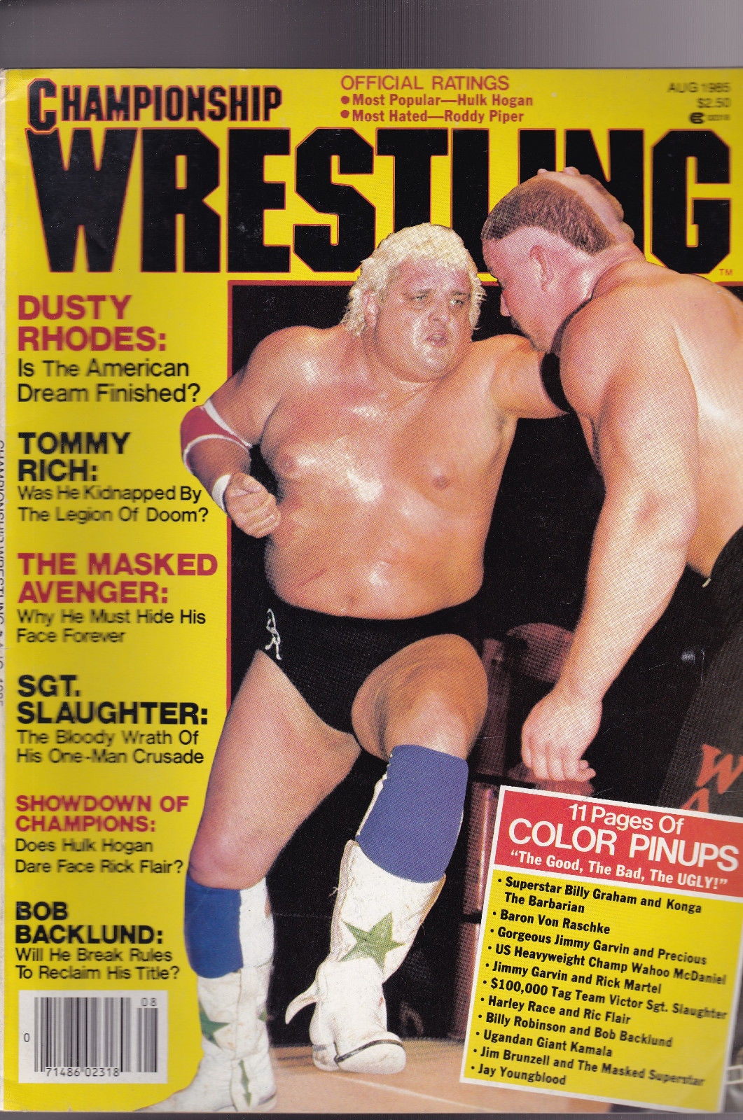 Championship Wrestling August 1985 Magazine PWcatalog