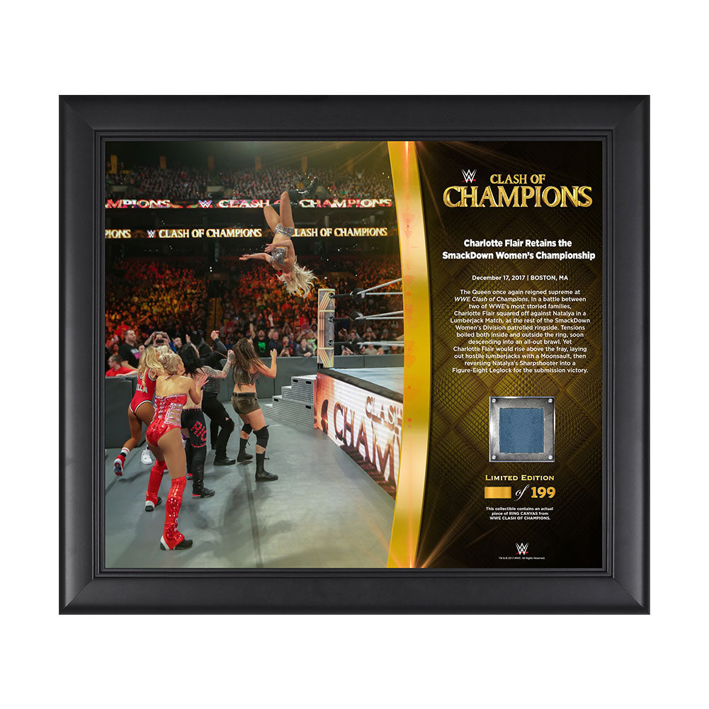 Charlotte Flair Clash of Champions 2017 15 x 17 Framed Plaque w Ring Canvas Pwcatalog