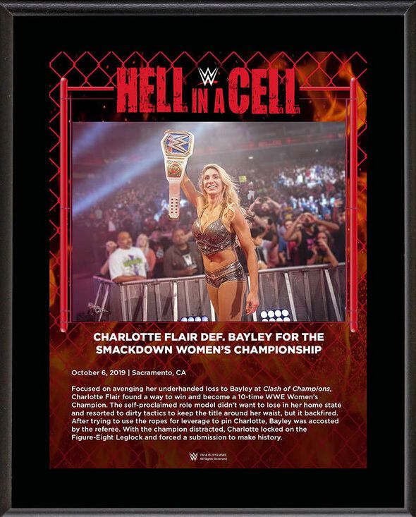 Charlotte Flair Hell in a Cell 2019 15 x 17 Framed Plaque w Ring Canvas Pwcatalog