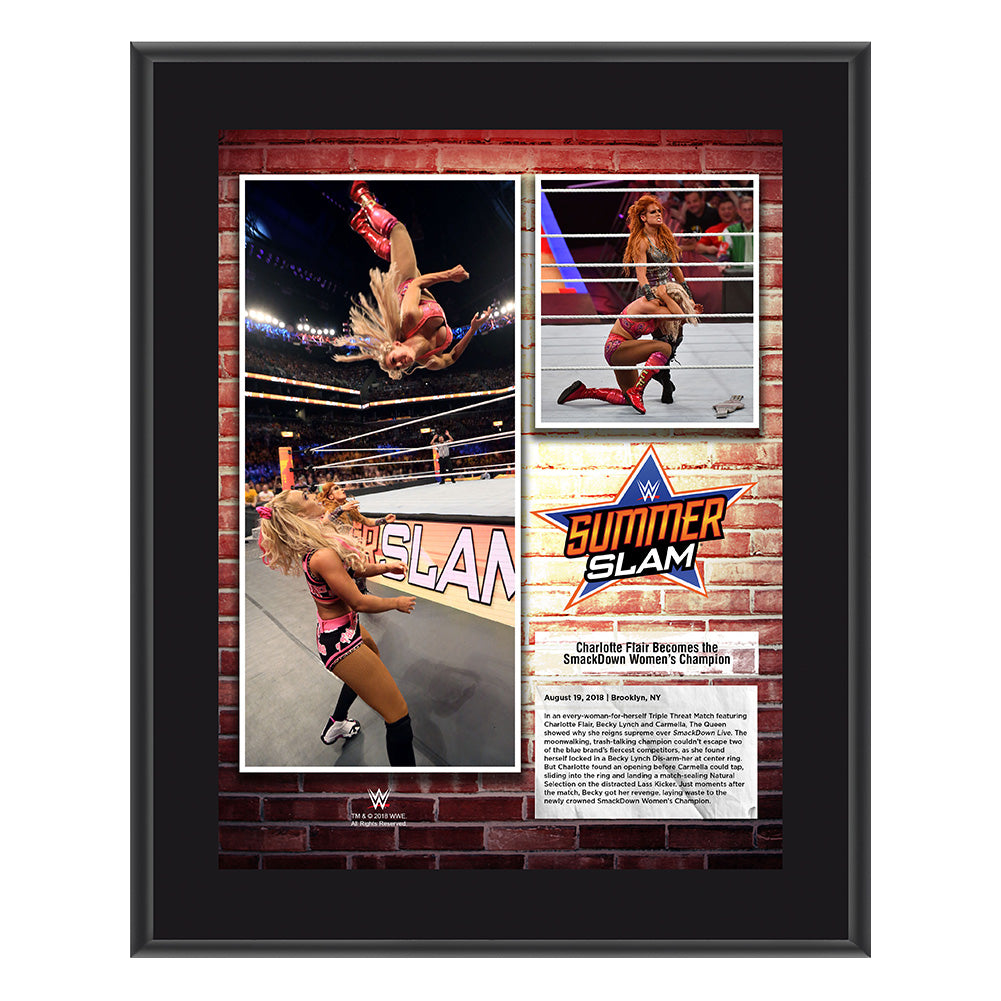 Charlotte Flair SummerSlam 2018 10 x 13 Commemorative Plaque Pwcatalog