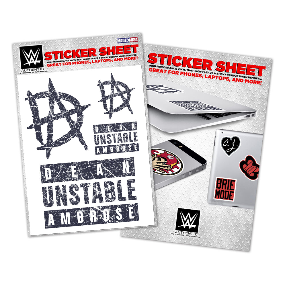 Dean Ambrose Vinyl Sticker Sheet Pwcatalog