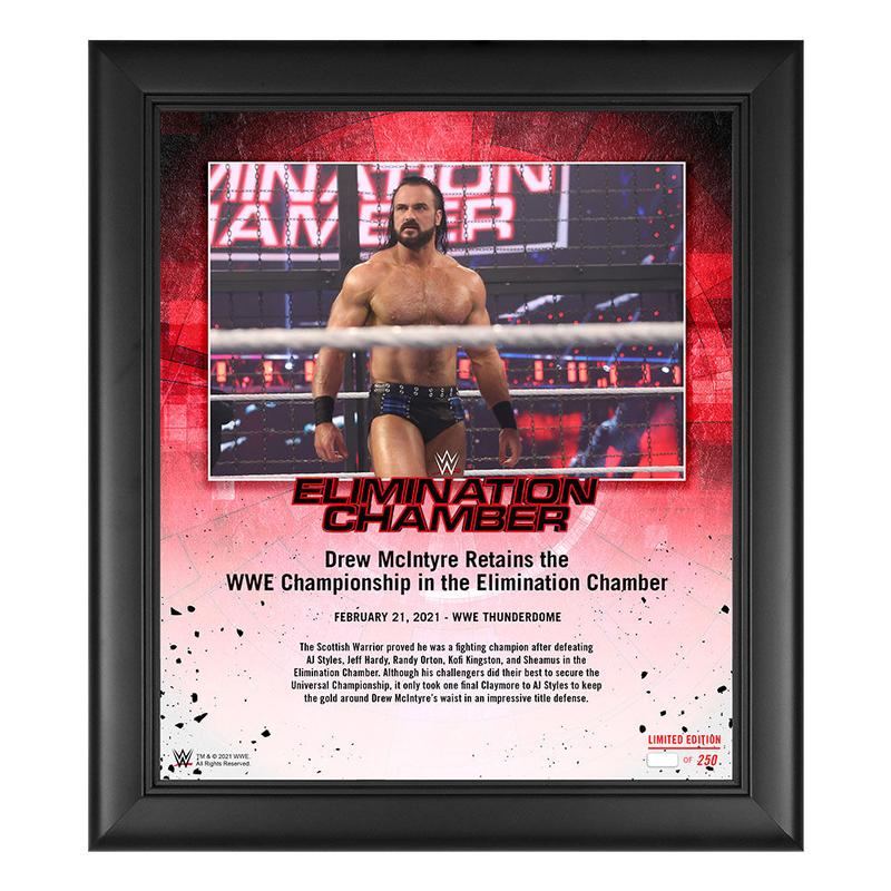 Drew McIntyre Elimination Chamber 2021 15x17 Commemorative Plaque Pwcatalog