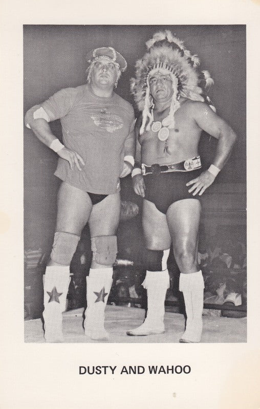 Dusty Rhodes and Chief Wahoo McDaniel Boyd Pierce 3.5x5" Promo Photo PWcatalog