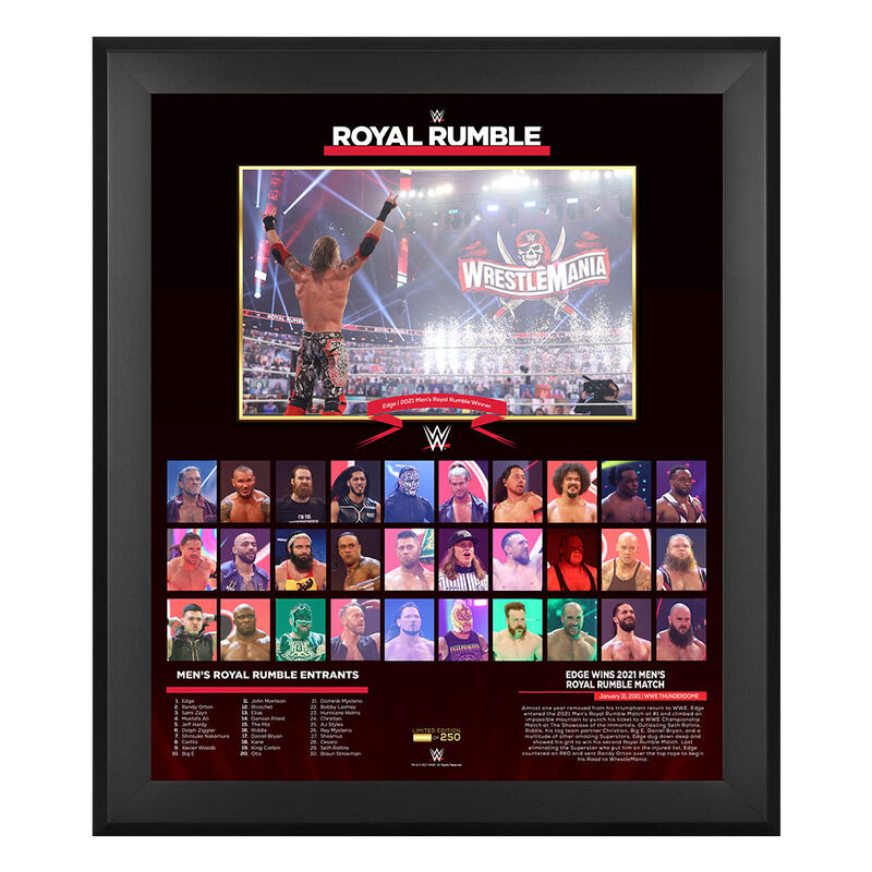 Edge Royal Rumble 2021 20 x 24 Commemorative Plaque Pwcatalog
