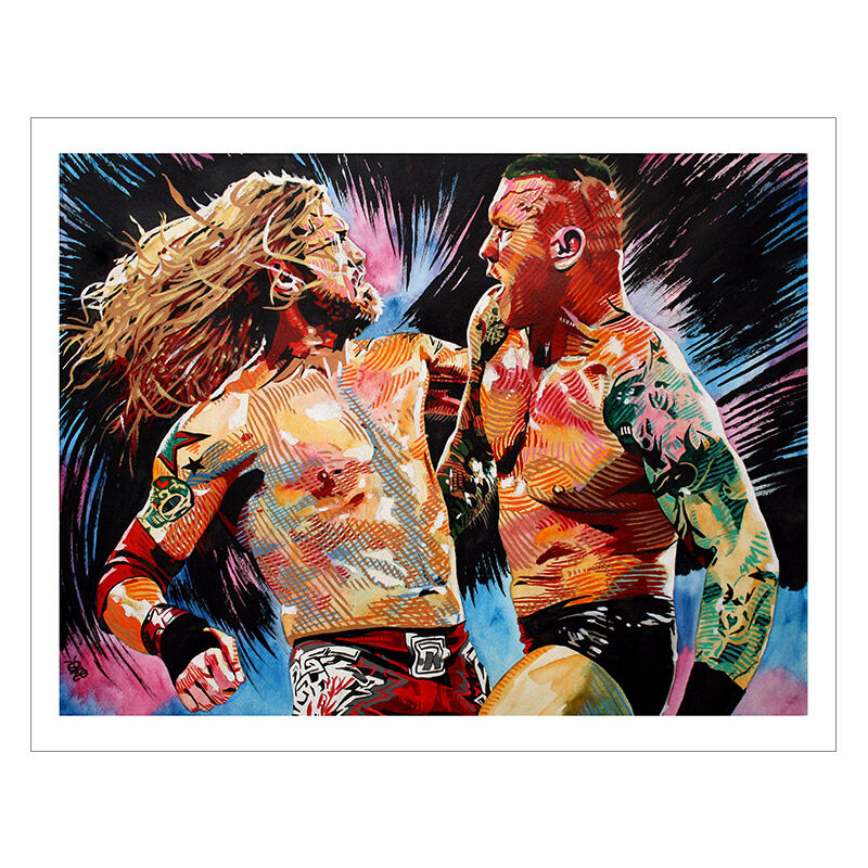 Edge vs. Randy Orton 11 x 14 Rob Schamberger Art Print Pwcatalog