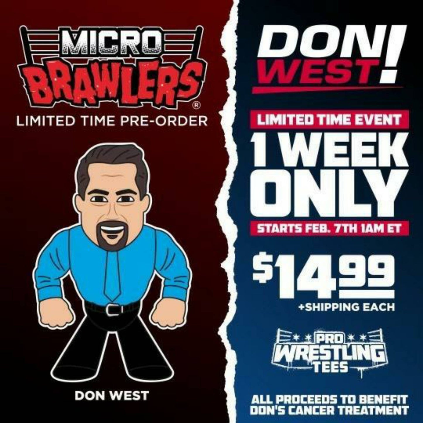 Pro Wrestling Tees Micro Brawlers Limited Edition Don West Action & Toy Figures PWcatalog
