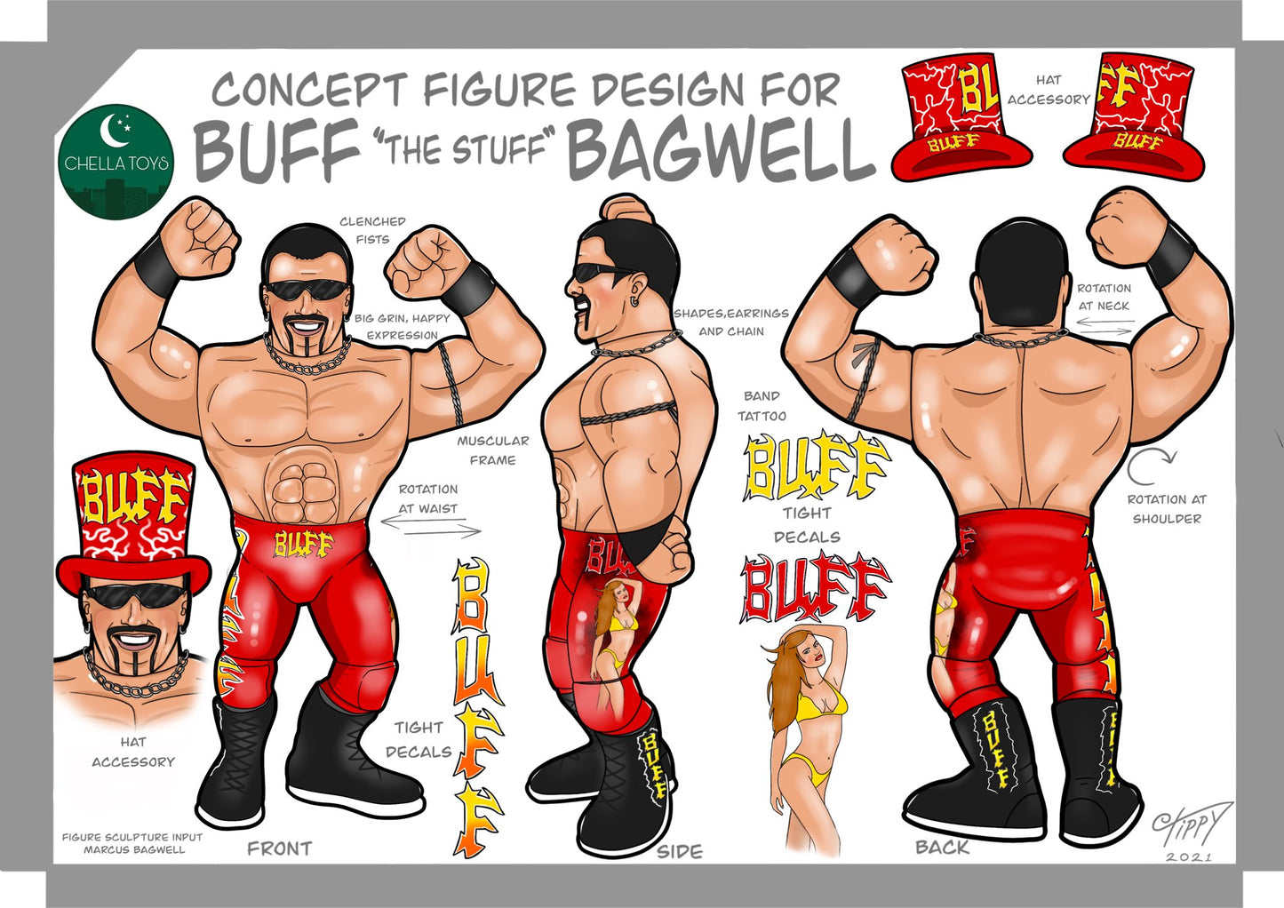 Chella Toys Wrestling Megastars TBD Buff "The Stuff" Bagwell Action & Toy Figures Pwcatalog