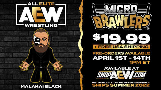 AEW Pro Wrestling Tees Micro Brawlers Limited Edition Malakai Black Action & Toy Figures PWcatalog