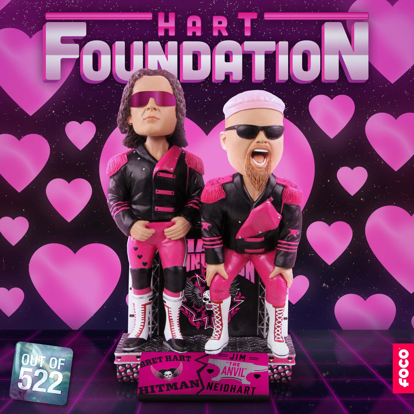 WWE FOCO Bobbleheads Limited Edition Hart Foundation Action & Toy Figures PWcatalog