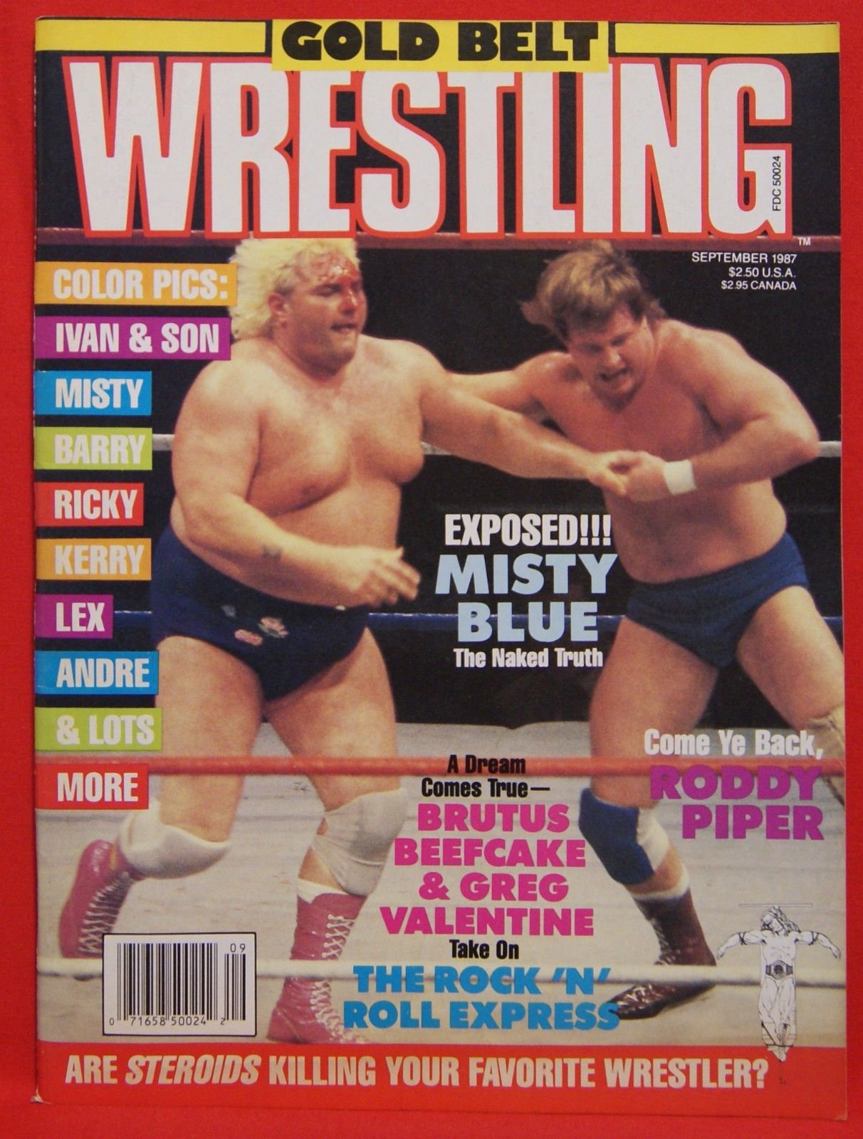 Gold Belt Wrestling September 1987 Magazine PWcatalog