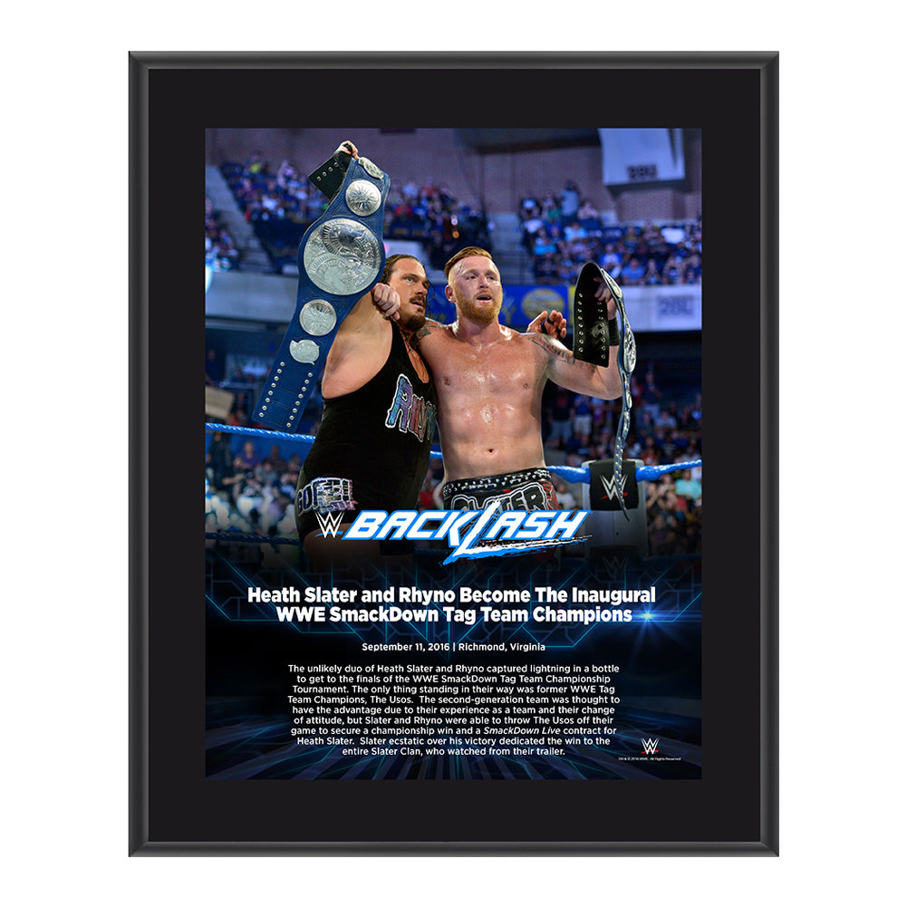 Heath Slater and Rhyno Backlash 2016 10 x 13 Photo Plaque Pwcatalog