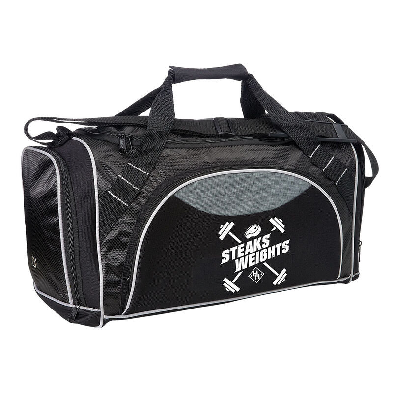 Heavy Machinery Steaks & Weights Gym Duffel Bag PWcatalog