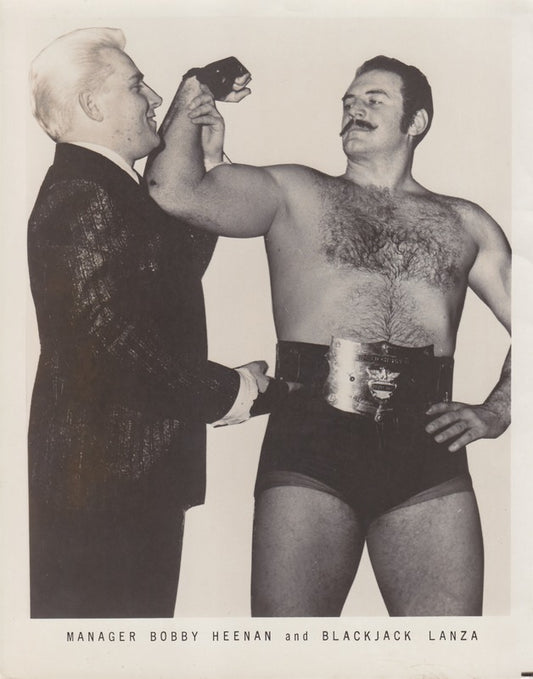 1967 WWA CHAMPION Blackjack Lanza w/ Mgr. Bobby Heenan Promo Photo