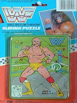 Hulk Hogan Sliding Puzzle with Ultimate Warrior on the card PWcatalog